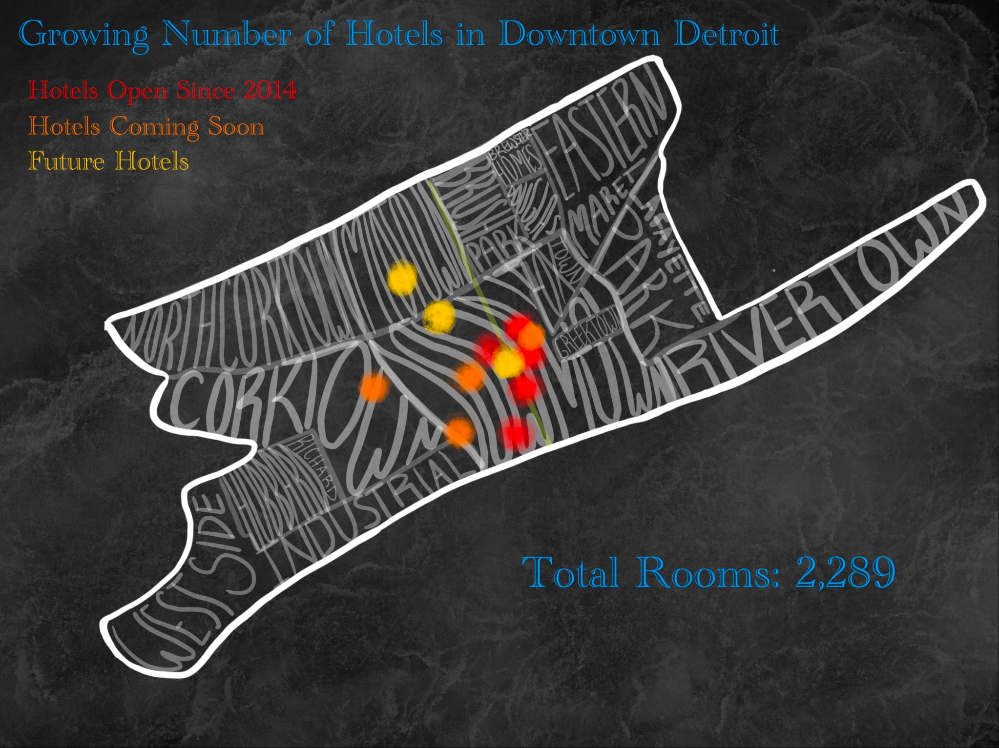 Growth of Detroit and Number of Hotels